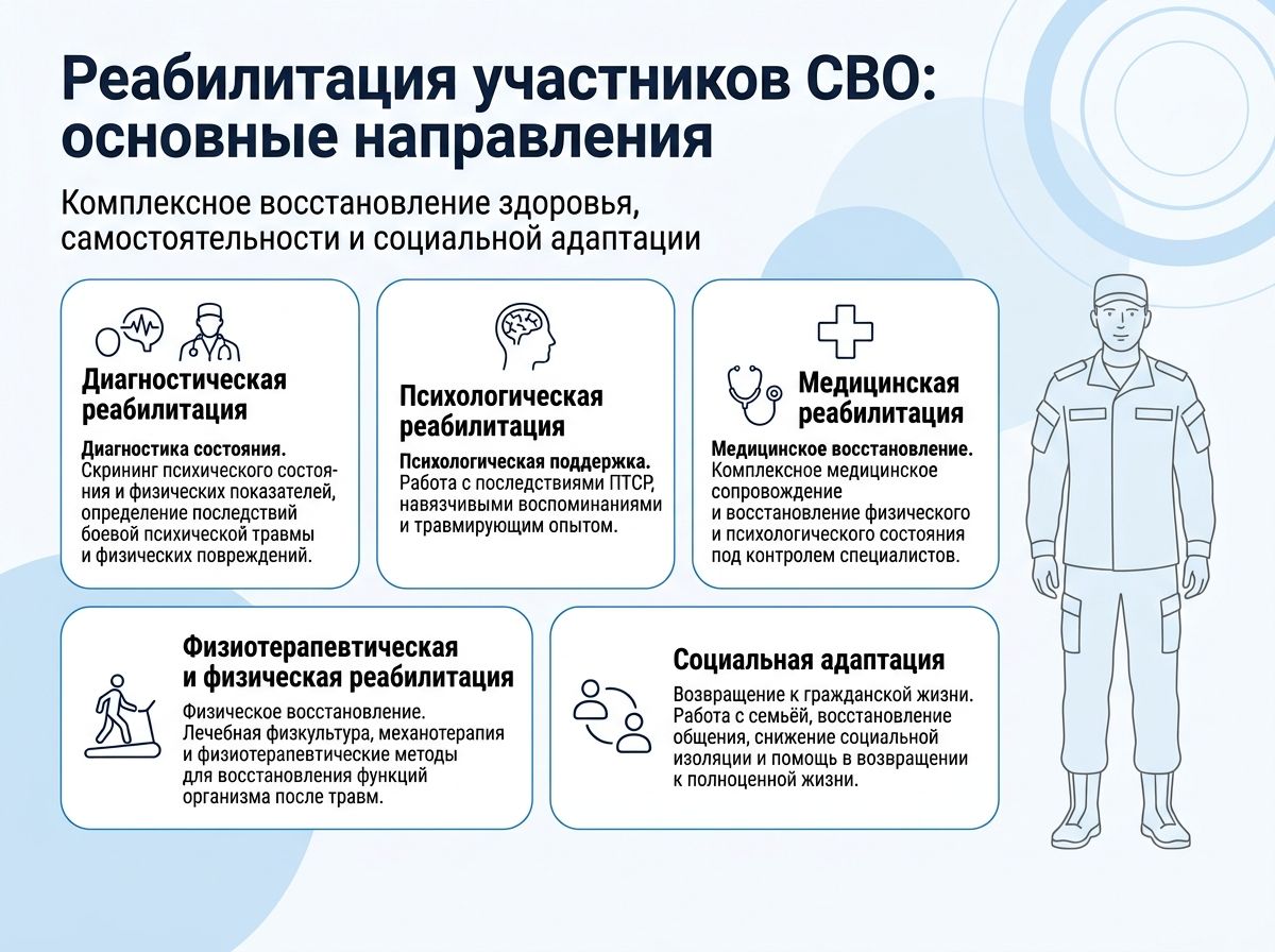 Реабилитация участников СВО в Сосновом Бору инфографика